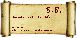 Bedekovich Bardó névjegykártya